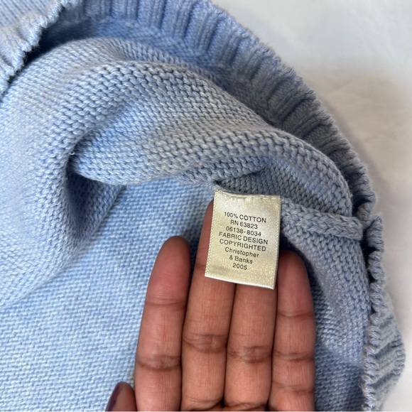 Christopher & Banks Men’s Sweater Blue Off- White Striped Long Sleeve Size S - Picture 8 of 10